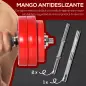 Juego de Mancuernas 30 kg Ajustables 2 en 1 con 12 Discos 2 Barras y Biela Ajustable para Entrenamiento de Fuerza Levantamiento