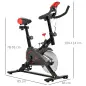 Bicicleta Estática Ciclo Indoor con Pantalla LCD Pulsómetro Sillín y Manillar Ajustables en Altura Volante de Inercia de 6 kg y
