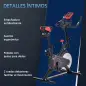 Bicicleta Estática Ciclo Indoor con Pantalla LCD Pulsómetro Sillín y Manillar Ajustables en Altura Volante de Inercia de 6 kg y