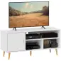 Mueble de TV para Televisores de hasta 60" Mesa para TV de Salón Comedor Moderna con Armario y 3 Compartimentos 120x40x55 cm Bla