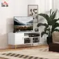 Mueble de TV para Televisores de hasta 60" Mesa para TV de Salón Comedor Moderna con Armario y 3 Compartimentos 120x40x55 cm Bla