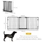Barrera para Perros Plegable de 3 Paneles con Cierre Inteligente Barrera de Seguridad para Pasillo 180x74,5 cm Negro