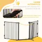 Barrera para Perros Plegable de 3 Paneles con Cierre Inteligente Barrera de Seguridad para Pasillo 180x74,5 cm Negro
