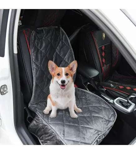 Funda de Asiento Delantero de Coche para Perro Mascota Protector Antideslizante con Ancla y Correa Envolvente para Camiones Furg