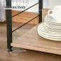 Estantería de Cocina de 4 Niveles con Ganchos Estantería para Microondas 60x40x125 cm Madera Natural