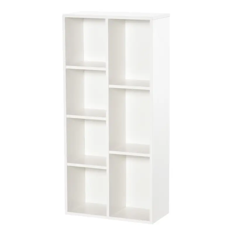 Estantería para Libros Librería de Madera con 7 Compartimentos de Almacenaje Plantas Archivos para Sala de Estar Dormitorio Ofic