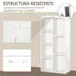 Estantería para Libros Librería de Madera con 7 Compartimentos de Almacenaje Plantas Archivos para Sala de Estar Dormitorio Ofic