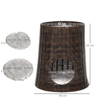 Cesta de Mimbre para Gatos