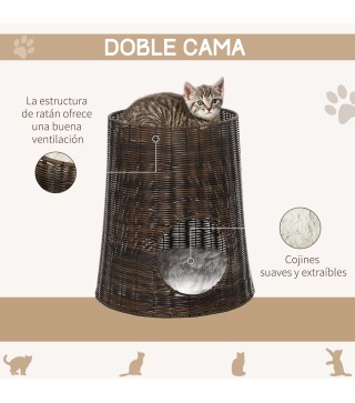 Cesta de Mimbre para Gatos