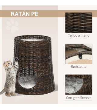 Cesta de Mimbre para Gatos