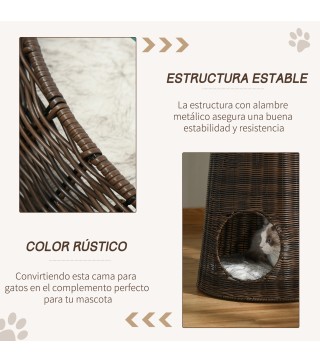Cesta de Mimbre para Gatos