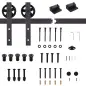 6FT/183cm Herraje para Puerta Corredera Kit de Puerta Corrediza de Madera con Guía de Suelo Riel de Acero al Carbono Café Oscuro 6FT/183cm Herraje para Puerta Corredera Kit de Puerta Corrediza de Madera con Guía de Suelo Riel de Acero al Carbono Café Oscuro