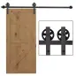 6FT/183cm Herraje para Puerta Corredera Kit de Puerta Corrediza de Madera con Guía de Suelo Riel de Acero al Carbono Café Oscuro