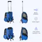 Transportín Carrito para Mascotas 2 en 1 Mochila de Viaje con 2 Ruedas para Perros Gatos con Asa Retráctil de Aluminio y Bolsill