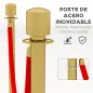 Juego de 2 Postes Separadores de Acero Inoxidable con Cuerda de Terciopelo Roja de 1,5 m y Base Rellenable Dorado