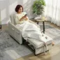 Sillón Cama Individual 3 en 1 Sofá Cama Plegable con Respaldo Ajustable y Cojín para Salón 74x85,5x82 cm Beige