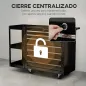 Carro de Herramientas con 7 Cajones Estantería de 3 Niveles Desmontable Sistema de Cierre Central Asa Negro