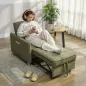 Sillón Cama Individual 3 en 1 Sofá Cama Plegable con Respaldo Ajustable y Cojín para Salón 74x85,5x82 cm Verde Oscuro