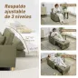 Sillón Cama Individual 3 en 1 Sofá Cama Plegable con Respaldo Ajustable y Cojín para Salón 74x85,5x82 cm Verde Oscuro