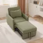 Sillón Cama Individual 3 en 1 Sofá Cama Plegable con Respaldo Ajustable y Cojín para Salón 74x85,5x82 cm Verde Oscuro