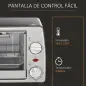 Horno Eléctrico de Sobremesa 10 Litros 750W Mini Horno Tostador con Temperatura hasta 230 ℃ Temporizador 60 Minutos Bandeja y Re