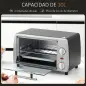 Horno Eléctrico de Sobremesa 10 Litros 750W Mini Horno Tostador con Temperatura hasta 230 ℃ Temporizador 60 Minutos Bandeja y Re