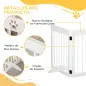 Barrera para Perros Plegable de 4 Paneles 204x61 cm Barrera de Seguridad para Perros con Estructura de Madera y Patas de
