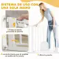 Barrera de Seguridad para Perros Mascotas 75-103 cm para Escaleras y Puertas con 2 Extensiones Cierre Automático y Siste