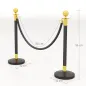 Postes Separadores de Acero Inoxidable de 2 Piezas 96 cm de Altura Base Rellenable Cuerda de Terciopelo Negro