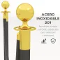 Postes Separadores de Acero Inoxidable de 2 Piezas 96 cm de Altura Base Rellenable Cuerda de Terciopelo Negro