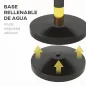 Postes Separadores de Acero Inoxidable de 2 Piezas 96 cm de Altura Base Rellenable Cuerda de Terciopelo Negro