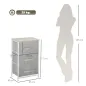 Cómoda con 3 Cajones de Tela Marco de Acero Cajonera para Salón Oficina Vestidor Gris