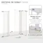 Barrera de Seguridad para Puertas y Escaleras Barrera para Perros Mascotas con Cierre Automático Extensión 17,5 cm Metal