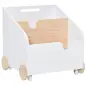 Caja de Almacenamiento de Madera para Juguetes 2 Secciones con Ruedas Asa Librería Infantil con Ruedas para Habitación de Niños