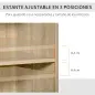 Armario para Impresora con 3 Compartimentos 2 Cajones para Archivos Estante Ajustable Ruedas 80x40x72 cm Roble
