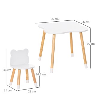Juego Infantil de Mesa y 2 Sillas