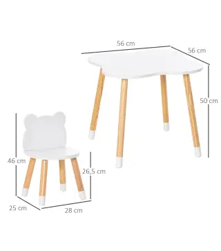 Juego Infantil de Mesa y 2 Sillas