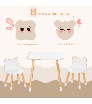 Juego Infantil de Mesa y 2 Sillas