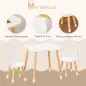 Mesa y Sillas Infantil de Madera Muebles Infantiles para Sala de Juego y Dormitorio de Niños Natural y Blanco Mesa y Sillas Infantil de Madera Muebles Infantiles para Sala de Juego y Dormitorio de Niños Natural y Blanco