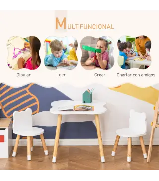 Juego Infantil de Mesa y 2 Sillas