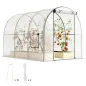Invernadero de Túnel 3x2x2 m con Puerta Enrollable 2 Ventanas de Malla y Estructura de Acero Transparente