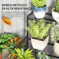 Soporte para Plantas de Tres Niveles con Diseño en Escalera y Estructura Metálica Resistente para Interior y Exterior