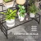 Soporte para Plantas de Tres Niveles con Diseño en Escalera y Estructura Metálica Resistente para Interior y Exterior