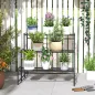 Soporte para Plantas de Tres Niveles con Diseño en Escalera y Estructura Metálica Resistente para Interior y Exterior