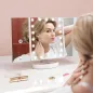Espejo Maquillaje con Luz Aumento 1X/2X/3X Rotación Libre de 180° 21 Luces LED Interruptor Táctil Blanco