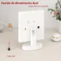 Espejo Maquillaje con Luz Aumento 1X/2X/3X Rotación Libre de 180° 21 Luces LED Interruptor Táctil Blanco