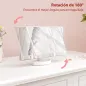 Espejo Maquillaje con Luz Aumento 1X/2X/3X Rotación Libre de 180° 21 Luces LED Interruptor Táctil Blanco