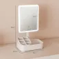 Espejo Maquillaje con Luz Recargable con 2 Modos de Iluminación Rotación de 180° Brillo Ajustable Blanco