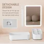 Espejo Maquillaje con Luz Recargable con 2 Modos de Iluminación Rotación de 180° Brillo Ajustable Blanco