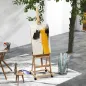 Caballete de Pintura Plegable de Madera 238 cm con Ruedas Altura Ajustable Bandeja Natural